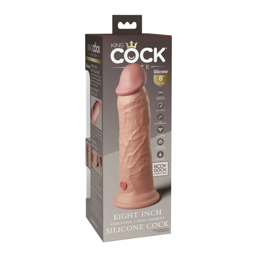 KING COCK - ELITE DILDO REALISTICO VIBRANTE E SILICONE 20.3 CM